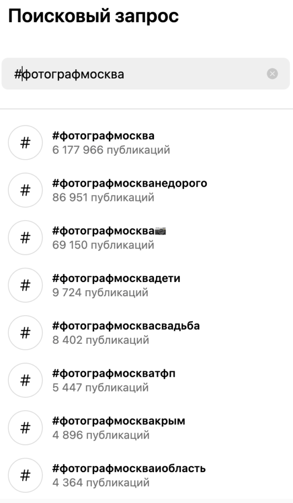 использование хештегов