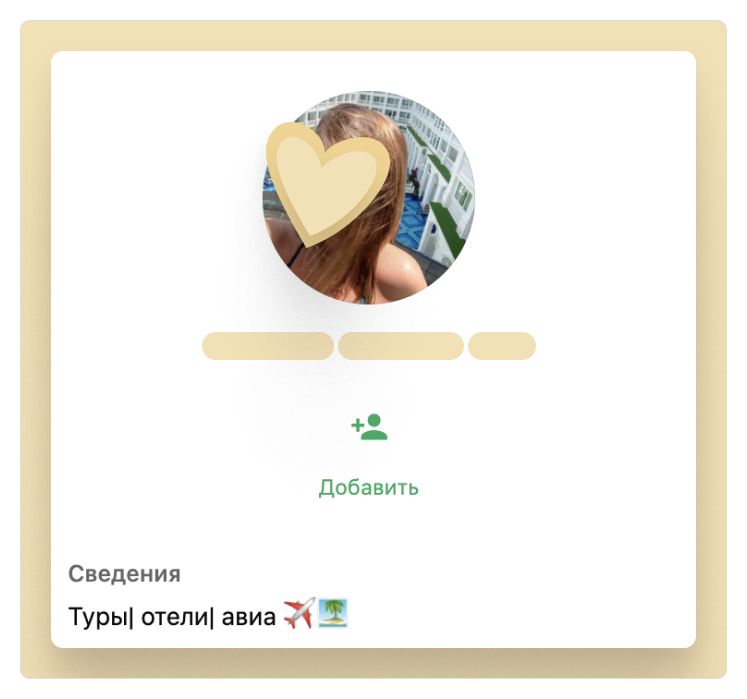 Пример профиля продавца в WhatsApp и Telegram